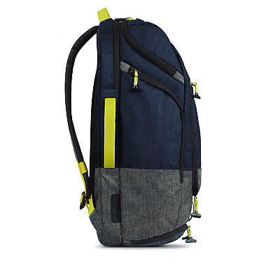 Solo Everyday Max Recycled Backpack, Fits Device Up to 17.3", 13 x 8 x 21, Navy Blue/Gray (ACV7324)