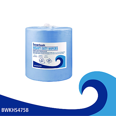 Boardwalk Hydrospun Wipers, 12 x 12, Blue, 475 Sheets/Roll (BWKHS475B)