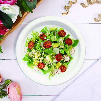 Solo Compostable Paper Dinnerware, ProPlanet Seal, Plates, 8.5" dia, White, 500/Carton (SCCMP9PLANET)