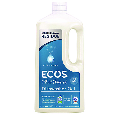 ECOS PRO Automatic Dishwasher Gel, Free and Clear, 40 oz Bottle, 8/Carton (EOP975408CT)
