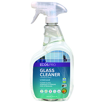 ECOS PRO Glass Cleaner, Vinegar Scent, 32 oz Spray Bottle, 6/Carton (EOPPL93006CT)