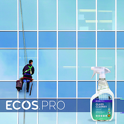 ECOS PRO Glass Cleaner, Vinegar Scent, 32 oz Spray Bottle, 6/Carton (EOPPL93006CT)