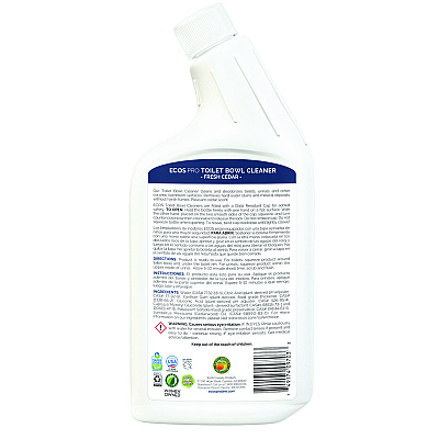 ECOS PRO Toilet Bowl Cleaner, Fresh Cedar Scent, 24 oz Squeeze Bottle, 6/Carton (EOPPL97036CT)