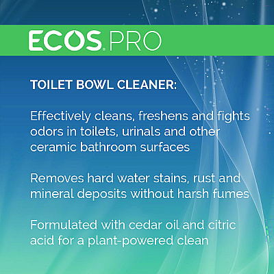 ECOS PRO Toilet Bowl Cleaner, Fresh Cedar Scent, 24 oz Squeeze Bottle, 6/Carton (EOPPL97036CT)