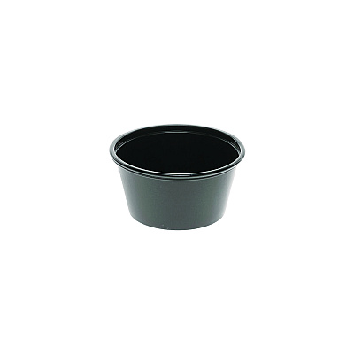 Pactiv Evergreen Plastic Portion Cup, 2 oz., Black, 2,400/Carton (PCTYSPP200EA)