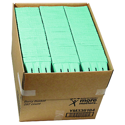 Pactiv Evergreen Berigard Molded Fiber Berry Basket, Quart, 5.5 x 5.5 x 3.25, Green, 297/Carton (PCTYM336184)