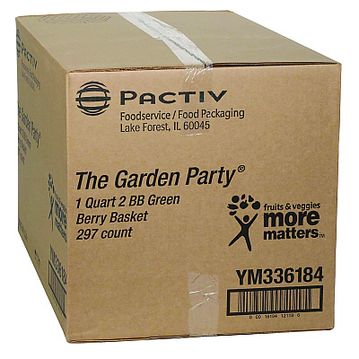 Pactiv Evergreen Berigard Molded Fiber Berry Basket, Quart, 5.5 x 5.5 x 3.25, Green, 297/Carton (PCTYM336184)