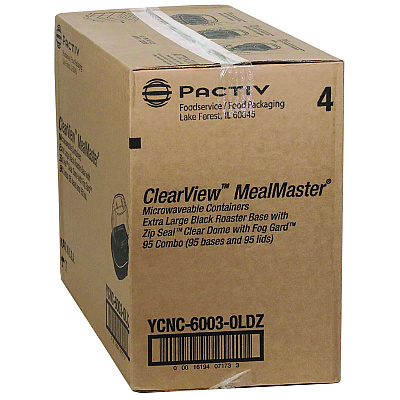 Pactiv Evergreen ClearView MealMaster Chicken Roaster, 10.75 x 8.5 x 4.25, Black/Clear, 95/Carton (PCTYCNC60030LDZ)