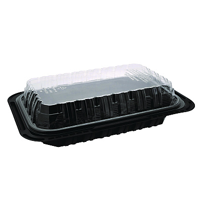 Pactiv Evergreen ClearView MealMaster Chicken Barn, 13.3 x 8.4 x 4, Black/Clear, 105/Carton (PCTYCNC300800NH)