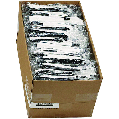 Pactiv Evergreen Gardenware Cutlery, Individually Wrapped, Fork, Knife, Napkin, Black, 500/Carton (PCTGKFKNECH)
