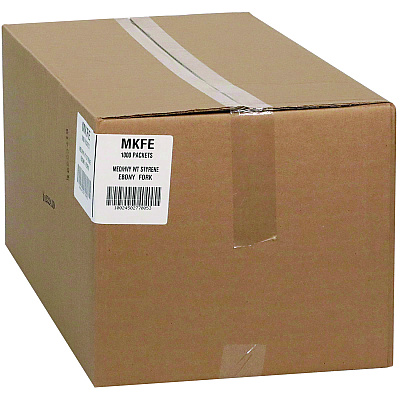 Pactiv Evergreen Meadoware Cutlery, Individually Wrapped, Fork, Black, 1,000/Carton (PCTMKFE)