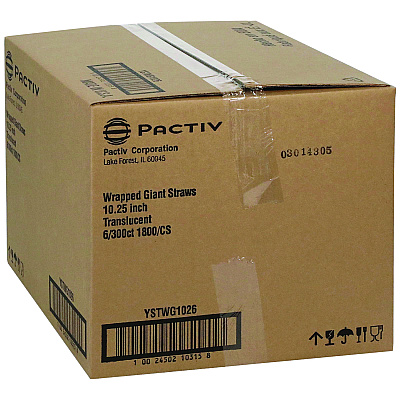 Pactiv Evergreen Giant Paper-Wrapped Straw, 10.25", Translucent, 1,800/Carton (PCTYSTWG1026)