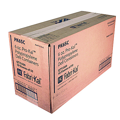Fabri-Kal Microwavable Deli Containers, 6 oz, 4.6" Diameter x 1.3" h, Clear, Plastic, 500/Carton (FABPK6SC)