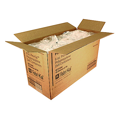 Fabri-Kal Microwavable Deli Containers, 6 oz, 4.6" Diameter x 1.3" h, Clear, Plastic, 500/Carton (FABPK6SC)
