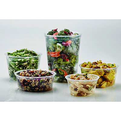 Fabri-Kal Microwavable Deli Containers, 6 oz, 4.6" Diameter x 1.3" h, Clear, Plastic, 500/Carton (FABPK6SC)