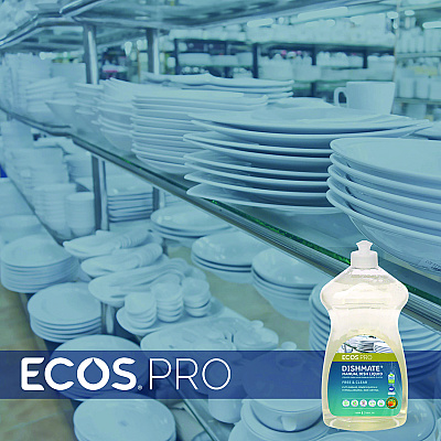 ECOS PRO Dishmate Manual Dish Liquid, Free and Clear, 25 oz Squeeze Bottle, 6/Carton (EOPPL97216CT)