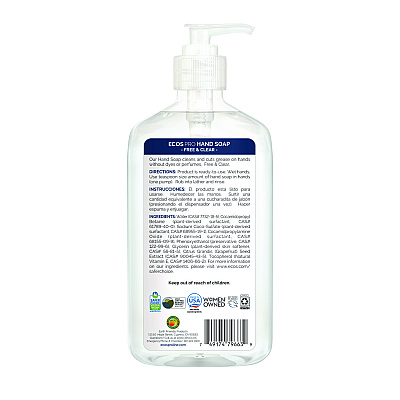 ECOS PRO Liquid Hand Soap, Free and Clear, 17 oz, 6/Carton (EOPPL96636CT)