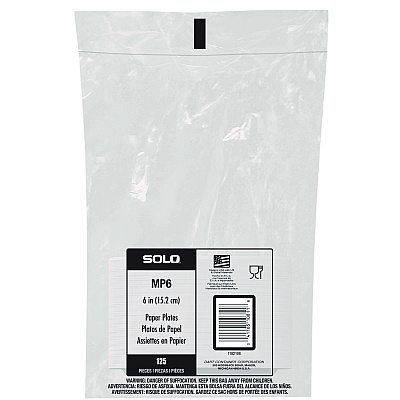 Solo Compostable Paper Dinnerware, ProPlanet Seal, Plate, 6" dia, White, 500/Carton (SCCOFMP6PLANET)