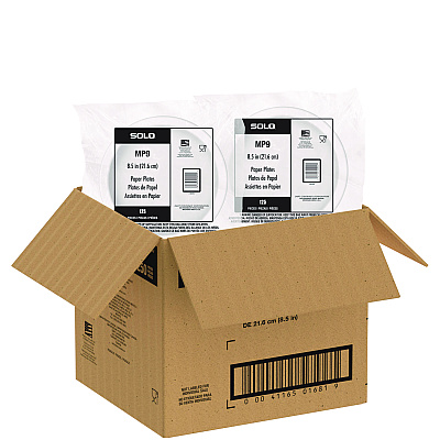 Solo Compostable Paper Dinnerware, ProPlanet Seal, Plate, 9" dia, White, 250/Carton (SCCOFMP9PLANET)