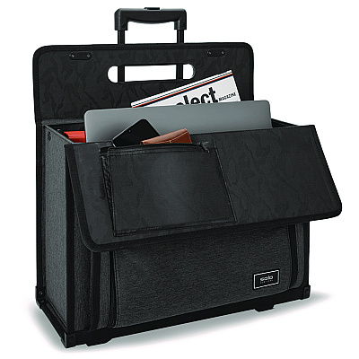 Solo Classic Recycled Rolling Catalog Case, Fits Device Up to 17.3", 9.31 x 9.31 x 16.14, Gray/Black (B78410)