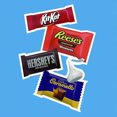 Hershey's Assorted Minis Value Pack, Assorted Chocolates, 63.4 oz Bag, 230 Pieces (GRR22002450)
