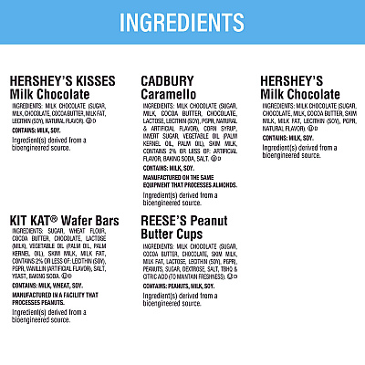 Hershey's Assorted Minis Value Pack, Assorted Chocolates, 63.4 oz Bag, 230 Pieces (GRR22002450)