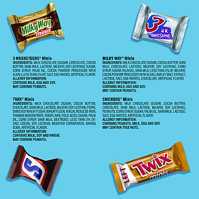 MARS Minis Variety Pack, Chocolate, 49.44 oz Bag, 180 Pieces (GRR22002451)