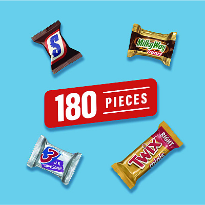 MARS Minis Variety Pack, Chocolate, 49.44 oz Bag, 180 Pieces (GRR22002451)