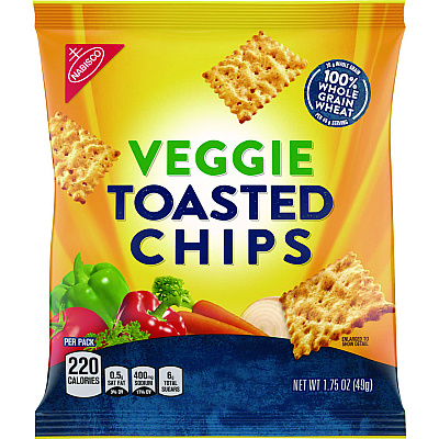 Nabisco Wheat Thins Toasted Veggie Chips, 1.75 oz Bag, 60/Carton (00080)