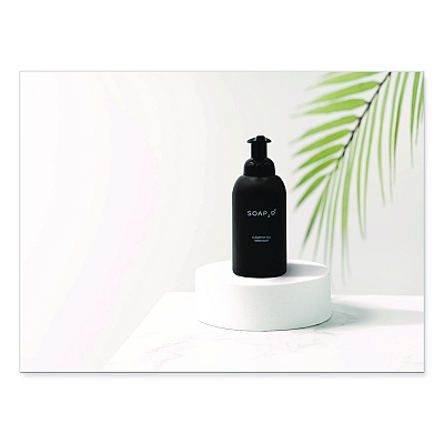 SOAP2O Elegantly Eco Glass Bottle for Foaming Hand Soap, Black (SZOS2OMD350BDEA)