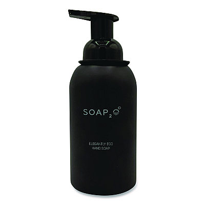 SOAP2O Elegantly Eco Glass Bottle for Foaming Hand Soap, Black (SZOS2OMD350BDEA)