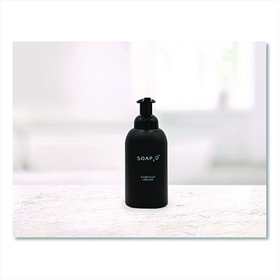 SOAP2O Elegantly Eco Glass Bottle for Foaming Hand Soap, Black (SZOS2OMD350BDEA)