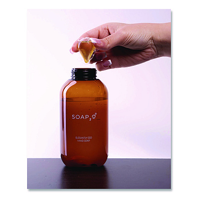 SOAP2O Elegantly Eco Plastic Soap Dispenser Bottle, 500 mL, Brown (SZOS2OHS500FEA)