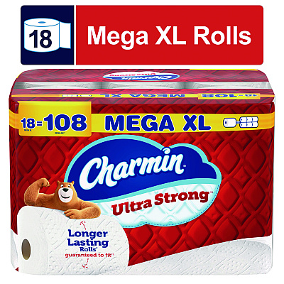 Charmin Ultra Strong Bathroom Tissue, Septic Safe, 2-Ply, White, 363 Sheets/Roll, 18 Rolls/Pack (PGC04308)