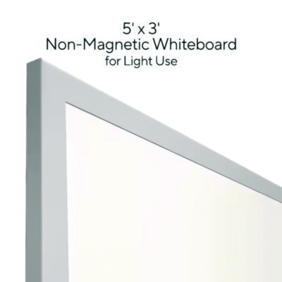 TRU RED Melamine Dry Erase Board, 60" x 36", White Surface, Gray/Natural Aluminum Frame (TUDTR59353)