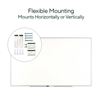 TRU RED Melamine Dry Erase Board, 60" x 36", White Surface, Gray/Natural Aluminum Frame (TUDTR59353)