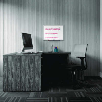 TRU RED Magnetic Steel Dry Erase Board, 18" x 24", White Surface, Gray/Natural Aluminum Frame (TUDTR61168)