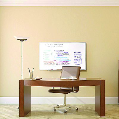 Ghent Non-Magnetic Whiteboard with Aluminum Frame, 87.91" x 48.5", White Surface, Satin Aluminum Frame (GHEM2474)