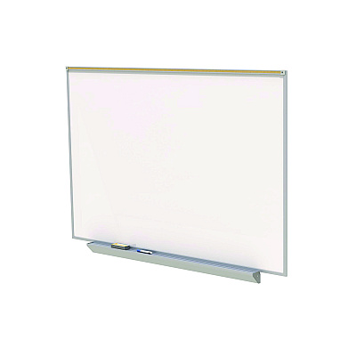 Ghent Proma Projection Magnetic Porcelain Whiteboard, 87.91" x 48.5", White Surface, Satin Aluminum Frame (GHEPRM1474)