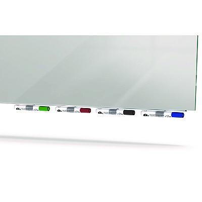 Ghent Aria Low-Profile Frameless Magnetic Glassboard, 48" x 36", Gray Surface (GHEARIASM34GY)