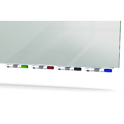 Ghent Aria Low-Profile Frameless Magnetic Glassboard, 60" x 36", Gray Surface (GHEARIASM35GY)