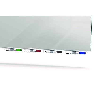 Ghent Aria Low-Profile Frameless Magnetic Glassboard, 72" x 48", Gray Surface (GHEARIASM46GY)