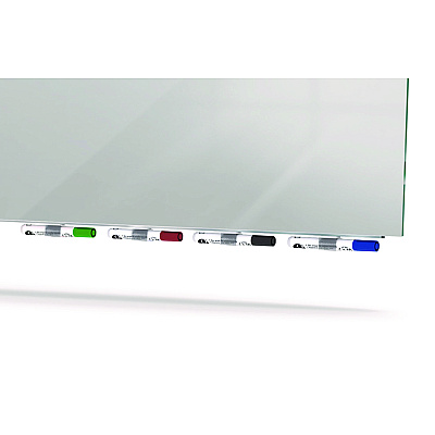 Ghent Aria Low-Profile Frameless Magnetic Glassboard, 96" x 48", Gray Surface (GHEARIASM48GY)