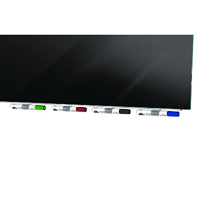 Ghent Aria Low-Profile Frameless Magnetic Glassboard, 120" x 48", Black Surface (GHEARIASM410BK)