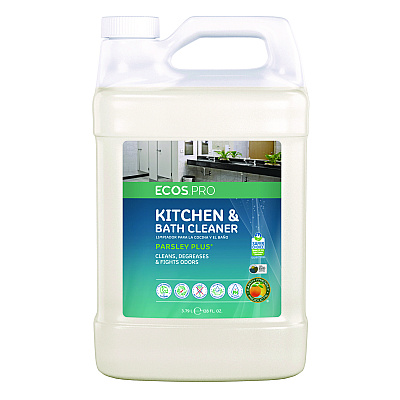 ECOS PRO Parsley Plus All-Purpose Kitchen and Bathroom Cleaner, Herbal Scent, 1 gal Bottle, 4/Carton (EOPPL974604CT)