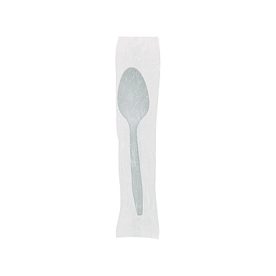 Pactiv Evergreen Fieldware Cutlery, Individually Wrapped, Mediumweight Spoon, Plastic, White, 1,000/Carton (FKSWCH)