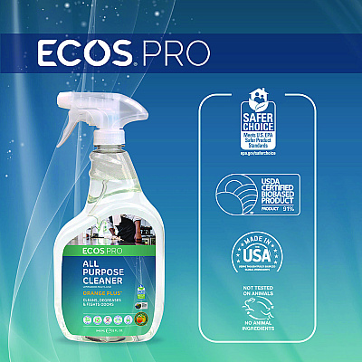 ECOS PRO Orange Plus All-Purpose Cleaner and Degreaser, Citrus Scent, 32 oz Spray Bottle, 6/Carton (EOPPL97066CT)