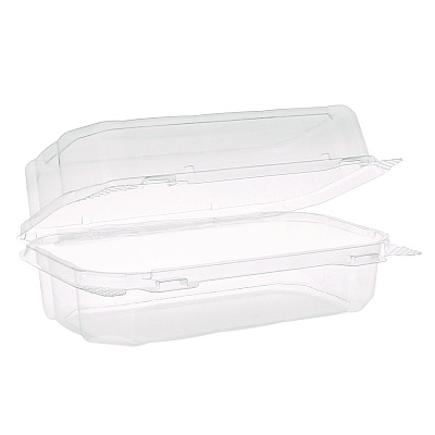 Pactiv Evergreen Hoagie Hinged Lid Container, 9 x 5.5 x 3.2, Clear, Plastic, 220/Carton (YCASH3011UCH)