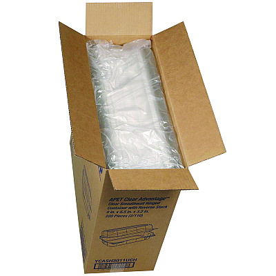 Pactiv Evergreen Hoagie Hinged Lid Container, 9 x 5.5 x 3.2, Clear, Plastic, 220/Carton (YCASH3011UCH)