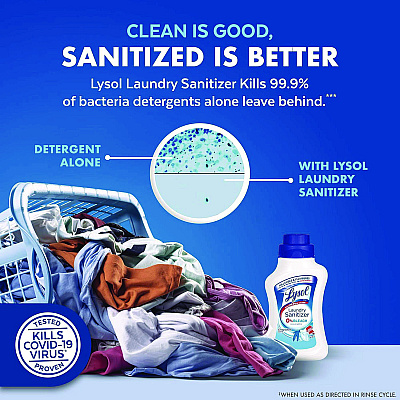 LYSOL Laundry Sanitizer, Crisp Linen Scent, 21 oz Bottle, 6/Carton (RAC56374CT)